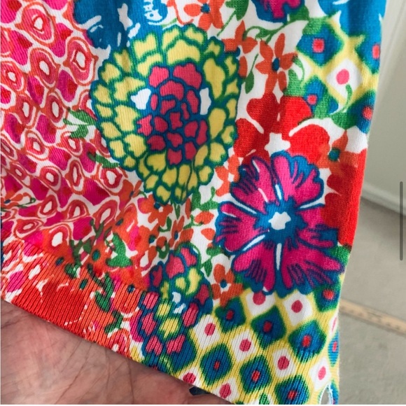 TALBOTS Colorful Geo & Floral Print Button-Up Cardigan Sweater Womens Sz… - Picture 7 of 13